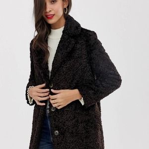 Anthropologie Helene Berman Faux Fur Coat, Sz 10